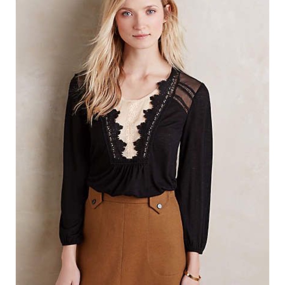 Anthropologie Meadow Rue Nimah Lace Blouse Medium